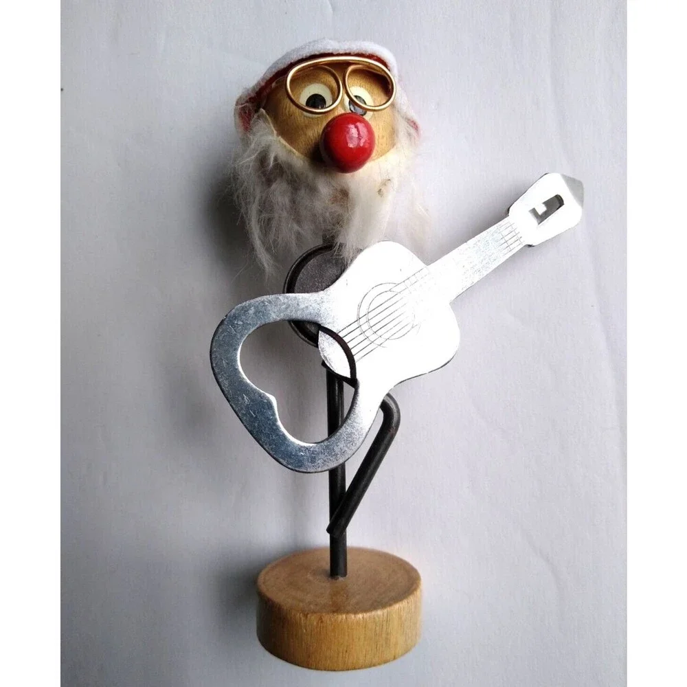 Santa Claus Guitar Bottle Can Opener Barware Kitsch Japan 1950s-60s Mid Century